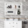 Tangkula 2-Tier Wall-Mounted Bathroom Storage Cabinet Wall Cabinet with 2 Mirror Doors - 3 of 4