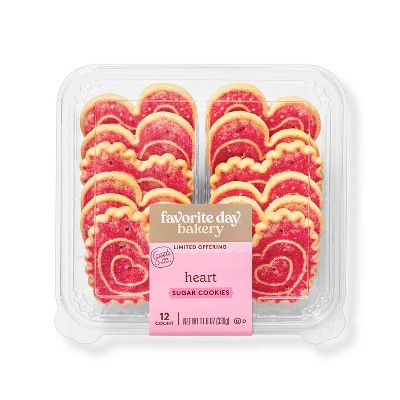 Valentine's Day Heart Shaped Sugar Cookies - 11.6oz/10ct - Favorite Day™