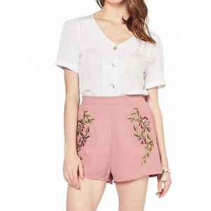 Women's Floral Embroidered Shorts - entro - 1 of 4