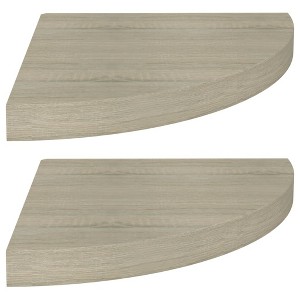 vidaXL Floating Corner Shelves 2 pcs Oak 13.8"x13.8"x1.5" MDF - 1 of 1