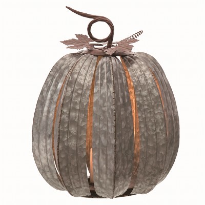 Transpac Metal Silver Harvest Large Pumpkin