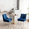 SEYNAR Modern Velvet Pleated Finish Back Dining Chair Set of 6 with Rear Handle - 2 of 4