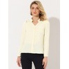 Allegra K Women's Elegant V Neck Work Office Button Up Shirt - 3 of 4