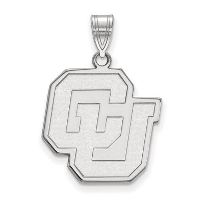 Black Bow Jewelry 14k White Gold Colorado Buffalos NCAA Large Pendant