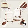 SKONYON 3-Piece Hardshell Luggage Set with TSA Lock, PC+ABS Construction and Spinner Wheels, Beige - 4 of 4