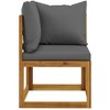 2-seater Patio Bench with Dark Gray Cushions - 3 of 4