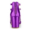 Allegra K Women's Cage Strappy Back Zipper Gladiators Chunky Heels Sandals - 3 of 4