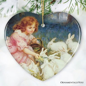 Alice Feeding the Rabbits Ornament, Vintage Adventures in Wonderland Christmas Decor| OrnamentallyYou - 1 of 4