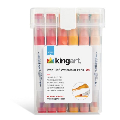 KINGART Twin-Tip® Watercolor Pens 24 Colors
