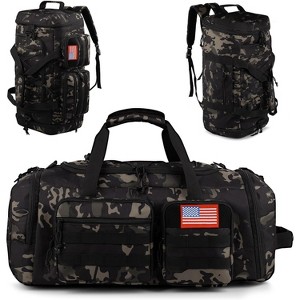 50L Large 3-in-1 Tactical Gym Duffle Bag for Men & Women, Water-Resistant Travel Backpack with Shoe Compartment - 1 of 4