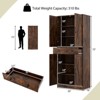 Costway 72" Tall Kitchen Pantry Modern Farmhouse Cupboard Cabinet with 4 Barn Doors Brown/White/Black - 3 of 4