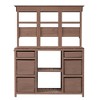 NicBex Potting Bench Table, Garden Rustic and Sleek Design with Multiple Drawers and Shelves for Storage, Brown - 2 of 4