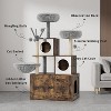57.5" Modern Cat Tree with Hidden Litter Box, 2-in-1 Cat Tower & Enclosure with Hammock - 4 of 4