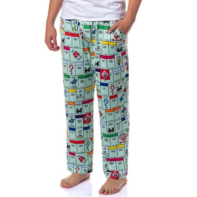 Hasbro Monopoly Men's Monopoly Game Board Sleep Pajama Pants Green