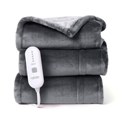 Heated Blanket Electric Throw, Reversible Two-Color Flannel Heating Blankets, Soft Heated Throws for Couch with 5 Heat Setting