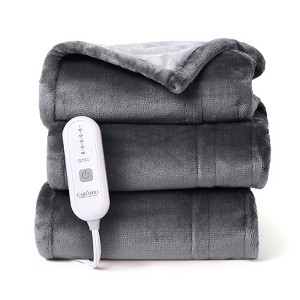 Heated Blanket Electric Throw, Reversible Two-Color Flannel Heating Blankets, Soft Heated Throws for Couch with 5 Heat Setting - 1 of 4