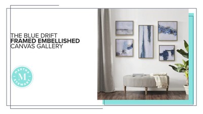 Blue Drift Abstract 5-Piece Framed Canvas Wall Art Set