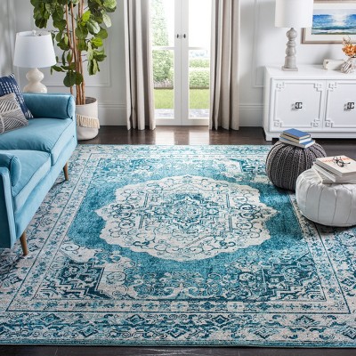 Safavieh Crystal Blue and Beige 8' x 10' Rectangular Area Rug