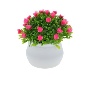 Unique Bargains Faux Plants Solid Rose Plastic 4.72"x4.72"x4.72" 1 Pcs - 1 of 4