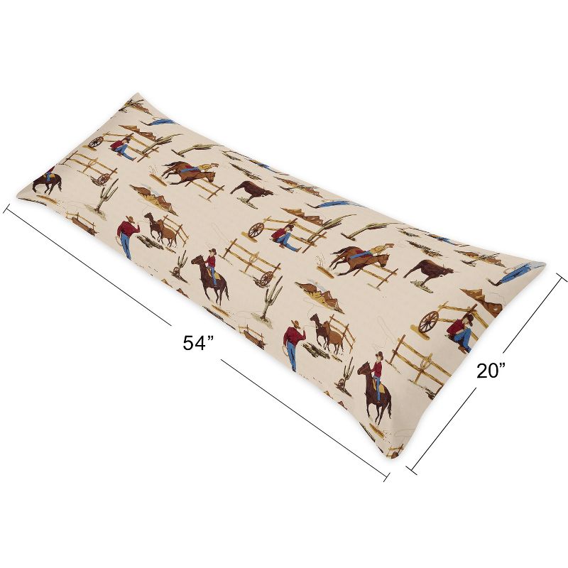 Sweet Jojo Designs Boy Body Pillow Cover (Pillow Not Included) 54in.x20in. Wild West Multicolor, 5 of 6