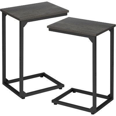 C Shaped coffeeTable, End Tables Living Room Set of 2, Slide Under Couch Table for Sofa, Small Space