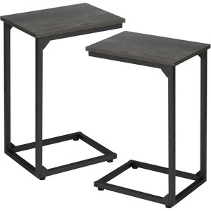 C Shaped coffeeTable, End Tables Living Room Set of 2, Slide Under Couch Table for Sofa, Small Space - 1 of 4