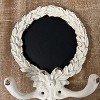 Slickblue Pewter Wall Hook, Double Hook with Chalkboard, Decorative, Antique White, 4.25"W x 5.5"H - 4 of 4