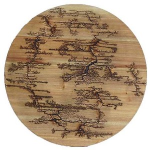 TX USA Corporation Round Lichtenburg Wood Burning Wall Art - Natural - 1 of 2