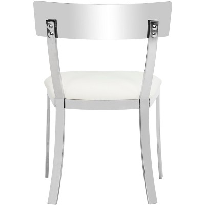 Abby 19'' White and Chrome Modern Side Chairs, Set of 2