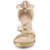 Allegra K Women's Open Toe Strappy Ankle Strap Back Zip Stiletto Heel Sandals - 2 of 4