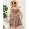 Plus Size Summer Dresses Women's Sleeveless Square Neck Smocked Flowy Ruffle A Line Maxi Dress - 4 of 4