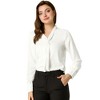 INSPIRE CHIC Women's Long Sleeve Pleated Tie Neck Office Blouses - 3 of 4
