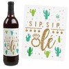 Big Dot of Happiness Final Fiesta - Last Fiesta Bachelorette Party Decorations for Women and Men - Wine Bottle Label Stickers - Set of 4 - 3 of 4