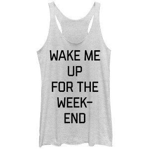 Women's CHIN UP Wake Me for the Weekend Racerback Tank Top - 1 of 3