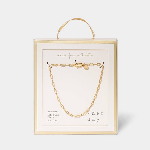 Paperclip Chain Bracelet Set 3pc - A New Day™ Gold : Target