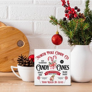 Candy Christmas Decorations Farmhouse Candy Cane Christmas Wooden Box Sign - 1 of 4