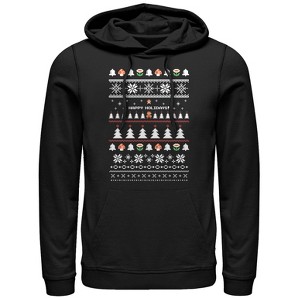 Men's Nintendo Ugly Mario Holiday Sweater Pull Over Hoodie - 1 of 3