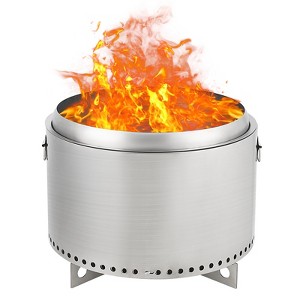 20.5" Smokeless Fire Pit with Air Switch, Wood Burning Portable Stainless Steel Outdoor Firepit with Removable Stand and Ash Pan - 1 of 4