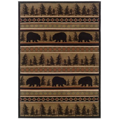 Oriental Weavers Hudson 1066A Black/ Beige Indoor Area Rug - 1'10" x 3'3"