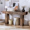 Gulches 63 in Reddish Brown Rectangular Particle Board Console Table with Foot Pads Farmhouse Style Engineered Wood MDF - 3 of 4