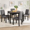 Aukfa 5-Piece Dining Set for 4 with Light Grey & Black Wood Table and 4 Chairs, Kitchen & Dining Room Table Set - 2 of 4
