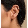 14K gold-plated clip-on earrings, stylish cubic zirconia ear cartilage hoop earrings, Christmas gift set - 2 of 4