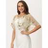 Allegra K Women's Sequin Beaded Bridal Cover-Up Evening Cape Flapper Bolero - 2 of 4