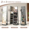Tangkula 360° Rotating Mirrored Jewelry Cabinet Armoire 3 Color LED Modes Lockable - 4 of 4