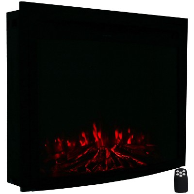 Cozy Warmth 28-Inch Black Steel Electric Fireplace Insert