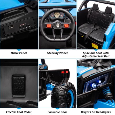 Blue 24V Ride On UTV Car with Remote Control