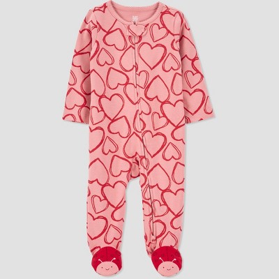 Carter's Just One You® Baby Girls' Heart Ladybug Footed Pajama - Pink 3M