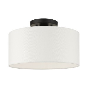 Livex Lighting Meridian 1 - Light Semi-Flush Mount in  Black - 1 of 2