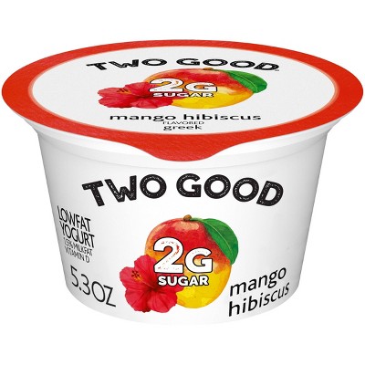 Two Good Low Fat Lower Sugar Mango Hibiscus Greek Yogurt - 5.3oz Cup