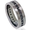 Pompeii3 1 1/10ct Black Diamond Brushed Wedding Mens Eternity Band 14K Black Gold - 2 of 4